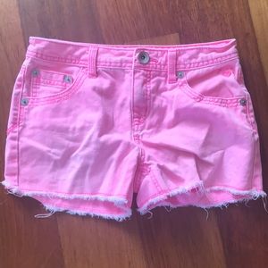 Girls justice jeans pink jean shorts